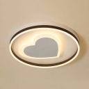 Metal Heart LED Ceiling Mount Light Contemporary Flush Light in Warm/White/Third Gear for Dining Room