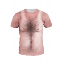 Summer's Hot Fashion 3D Muscle Pattern Round Neck Short Sleeve Slim T-Shirt
