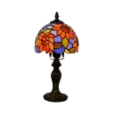 Hotel Bedroom Helianthus Desk Lamp Stained Glass 1 Light Tiffany Rustic Orange Table Light