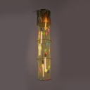 Fabric Cylinder Fish Net Hanging Light Restaurant 5 Lights Creative Pendant Light with Colorful Fish