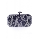 Women's Fashion Lace Floral Pattern Black Evening Clutch Bag 19*10*5.5 CM