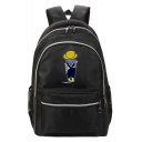 Stylish Figure Printed Waterproof Nylon Zipper School Bag Backpack 28*13*45 CM