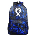 Fashion Figure Printed Blue Large Capacity Laptop Bag School Backpack 31*18*47 CM