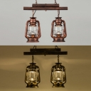 Cloth Shop Kerosene Island Lamp Metal 2 Lights Industrial Island Light in Aged Brass/Antique Copper