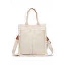 Fashion Plain Large Capacity Multipurpose Canvas Cross Body Shoulder Bag Handbag with Pockets 30*15*32 CM