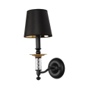 1 Light Tapered Shade Wall Lamp Simple Style Metal Sconce Lamp in Black for Living Room Stair