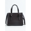 Simple Plain Large Capacity PU Leather Casual satchel Tote Bag 24*12*20 CM
