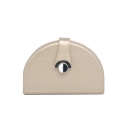 Designer Women's Elegant Plain Belt Metal Buckle Gold Semicircular Clutch Handbag 20*13 CM