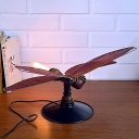 Red Dragonfly Desk Light 1 Light Antique Style Metal Table Light for Girls Boys Bedroom