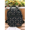 Unisex Stylish Lozenge Printed Durable Canvas Laptop Bag School Backpack 27*12*35 CM
