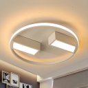 Acrylic Rectangle LED Flush Mount Light Bedroom Simple Style Black/White Ceiling Lamp in Warm/White