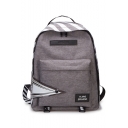 Unisex Fashion Letter patchwork Color Block Stripe Printed Canvas Leisure School Bag Backpack 42*30*13 CM