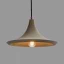 One Light Cone Shade Pendant Lamp Vintage Style Cement Hanging Light in Gray for Kitchen