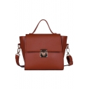 Women's Fashion Solid Color Leisure Leather Satchel Shoulder Bag 18*10*18 CM
