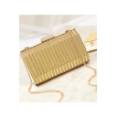 Fashion Solid Color Glitter Metallic Evening Clutch Bag with Chain Strap 18*4.5*11 CM