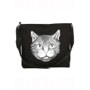 Cute Cartoon Cat Printed Canvas Shoulder Messenger Bag 33*7*34 CM