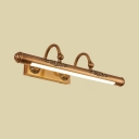 Elegant Style Tube Sconce Light Acrylic 20.5/23.5 Inch Brass Carved LED Wall Lamp for Bedroom
