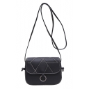 Trendy Metal Ring Embellishment Quilted Crossbody Bag 18*7*14 CM