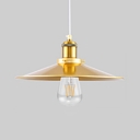 Industrial Saucer Shade Pendant Light 1 Light Edison Bulb Pendant Lamp in Gold for Kitchen
