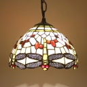 Stained Glass Dragonfly Ceiling Pendant Restaurant Single Light Tiffany Rustic Hanging Light