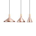 Aluminum Cone Shade Ceiling Light with Adjustable Cord Kitchen 1 Light Modern Hanging Light in Rose Gold