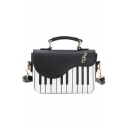 Stylish Colorblock Piano Key Printed Crossbody Satchel Handbag 20*7*14 CM