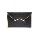 New fashion Plain Metal Edge Glitter Evening Clutch Envelope Bag 30*18 CM