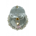 New Trendy Transparent Metal Buckle Pearl Embellishment Round Crossbody Clutch Bag