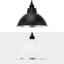 Black/White Dome Pendant Lamp One Head Industrial Aluminum Hanging Light for Warehouse