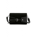 Stylish Solid Color Belt Buckle Crossbody Bag with Long Strap 21*12*8 CM