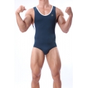 Cool Sexy Slim Fit Modal Jumpsuit Shape Vest Bodysuit Underwear Men Home Wear