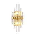 Metal Fake Candle Wall Lamp 2 Lights Contemporary Sconce Light in Gold for Bedroom Bathroom