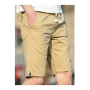 Men's Summer Fashion Stripe Patched Drawstring Waist Casual Chino Shorts