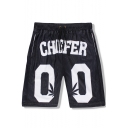 Trendy Letter CHIEFER Leaves Printed Mesh Quick-drying Men's Loose Relaxed Shorts