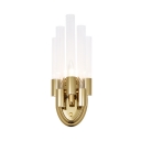Gold Candle Wall Sconce 1 Head Luxurious Metal Wall Light with Tube Crystal for Hotel Bedroom