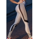 Womens Hot Fashion High Waist Colorblock Geometric Printed Yoga Skinny Legging Pants