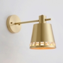 Gold Bucket Shade Wall Light with Crystal 1 Light Modern Stylish Metal Sconce Light for Kitchen
