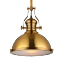 Antique Brass Nautical LED Pendant Light with Frosted Diffuser
