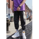 Men's New Fashion Colorblock Flap Pocket Loose Fit Casual Cargo Pants