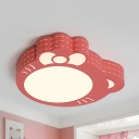 Kitty Shape Ceiling Mount Light Lovely Metal LED Flush Light in Warm/White for Girls Bedroom