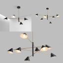 Metal Conical Shade Pendant Light 4/6/8 Lights Contemporary Chandelier in Black for Restaurant