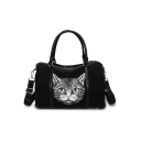 Popular Fashion Cat Printed Large Capacity Canvas Shoulder Messenger Bag 38*25*20 CM