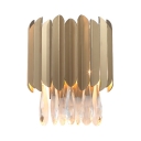 Teardrop Crystal Living Room Wall Light Metal Modern Luxurious Wall Lamp in Gold Finish