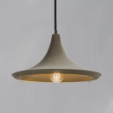 Cement Flared Shade Cord Hanging Light Nordic Single Pendant Lamp in Gray for Cafe Restaurant