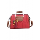 Trendy Solid Color Soft Leather Tassel Rivet Embellishment Top Handle Satchel Shoulder Handbag 27*20*11 CM
