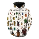 Unique Cool Allover Insect 3D Printed Long Sleeve White Casual Loose Hoodie