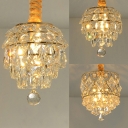 Clear Crystal Ball Mini Chandelier Kitchen Single Light Luxurious Pendant Light in Gold