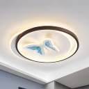 Acrylic Butterfly LED Ceiling Lamp Nordic Style Warm/White Flush Mount Light in Blue for Child Bedroom