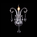 Candle Living Room Wall Light Clear Crystal Single Head Traditional Sconce Light