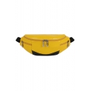 Fashion Color Block Multi-zipper Pocket PU Leather Waist Belt Bag 30*13*1 CM